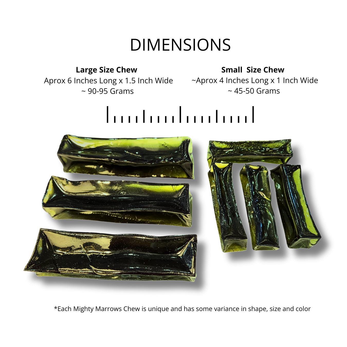 Wag &amp; Bright Supply Co. - Mighty Marrows Collagen Dental Chew- Spirulina Beef- 3 Sizes: Large