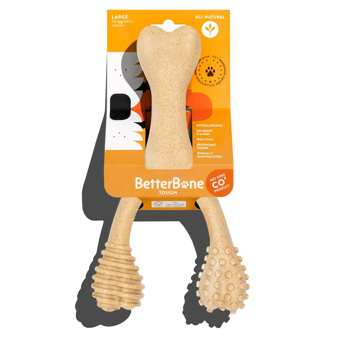 BetterBone - BetterBone TOUGH — DURABLE All-Natural Sustainable Chew Toy: Large (dogs over 25 lbs) / Beef