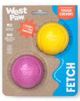 West Paw - Boundr® 2-Pack Dog Toy Ball for Play, Chew, and Fetch: Glow