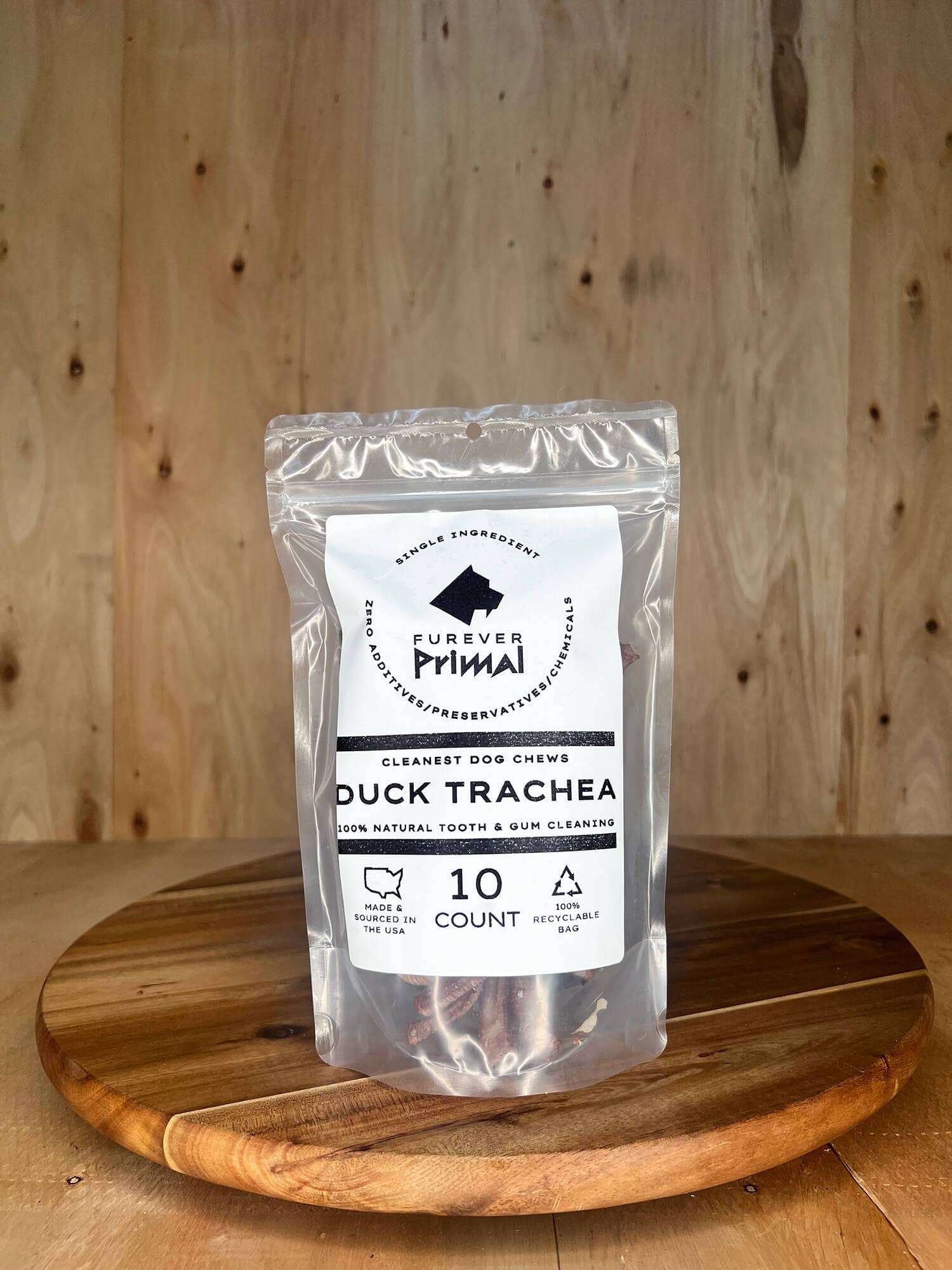 Furever Primal - Bagged Dog Chew: Duck Trachea - Natural Single Ingredient: 10 Pack