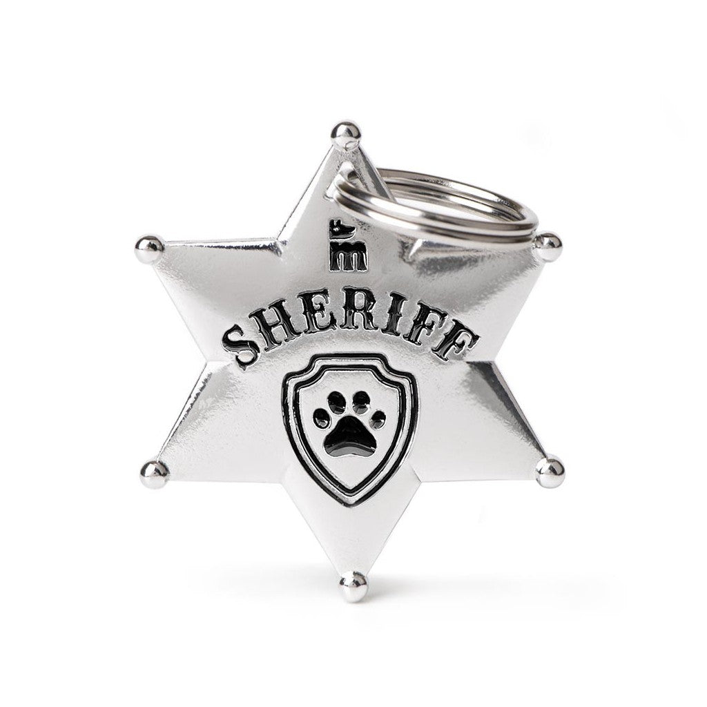 MyFamily Custom Engraved ID Tags - Sheriff Badge