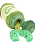 ZippyPaws Bungee Burrow Pickle Jar Plush Dog Toy