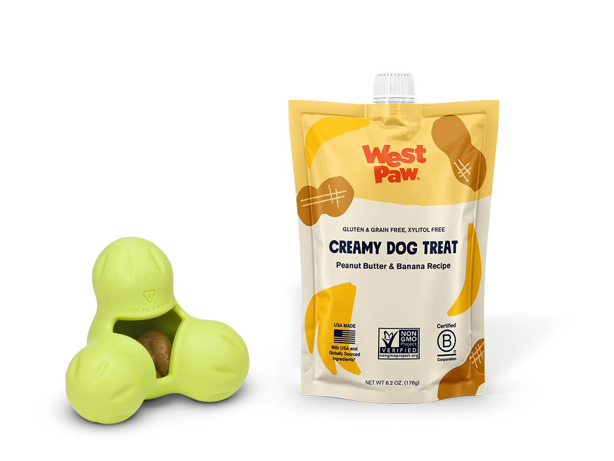 West Paw - Peanut Butter and Banana Creamy Dog Treat: Case of 6