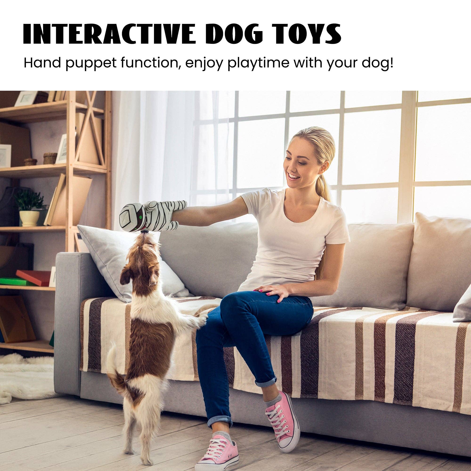 Nocciola - 9-in-1 Stuffed Plush Squeaky Dog Toys, Mummy Body