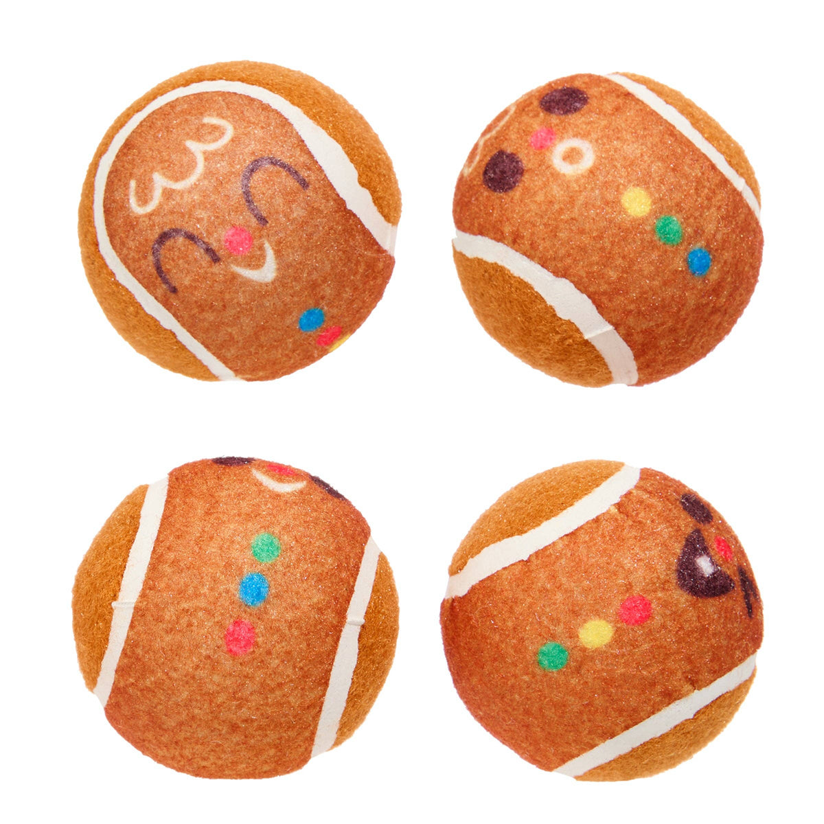 Pet Palette Distribution - BARKHoliday Gingerball Boys Tennis Ball Dog Toy 4pc