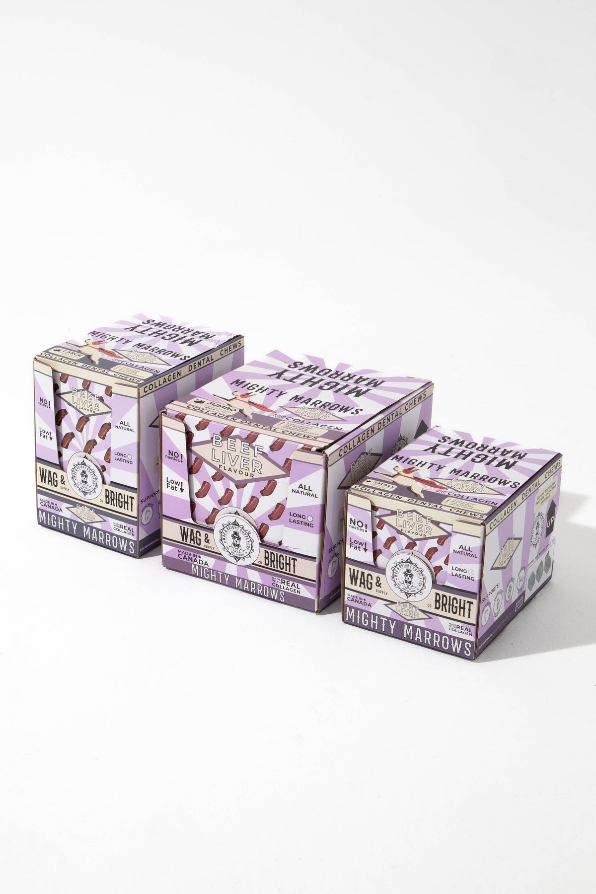 Wag &amp; Bright Supply Co. - Mighty Marrows Collagen Dental Chew - Beef Liver - 3 Sizes: Large