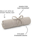 The Foggy Dog - Mushroom Brown Gingham Dog Travel Mat