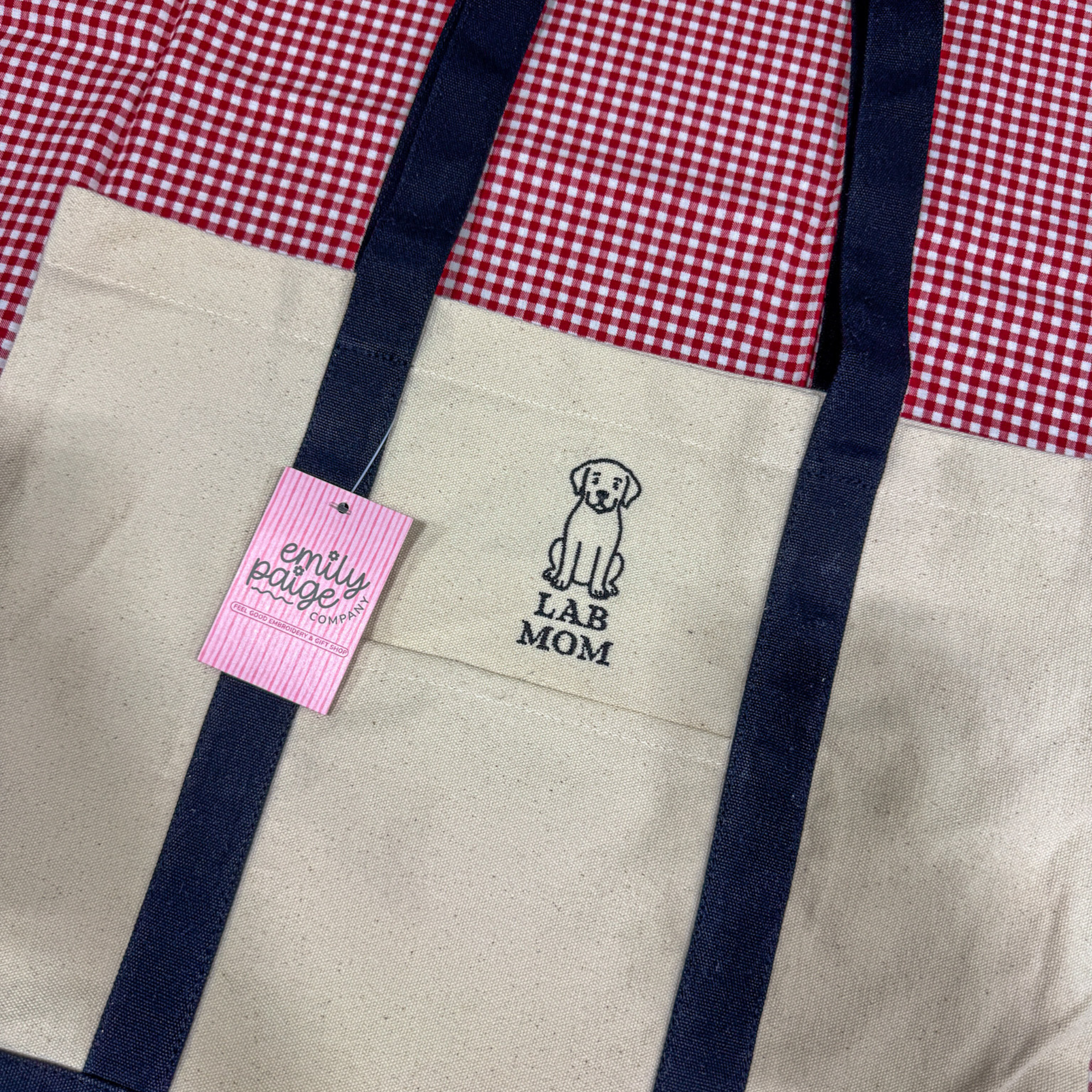 Emily Paige Company - Lab Mom Embroidered Canvas Tote Bag