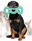 Tuffy Dog Toys - VIP Products - DuraForce 3 Way Tug - Blue/Green, Durable, Squeaky Dog Toy