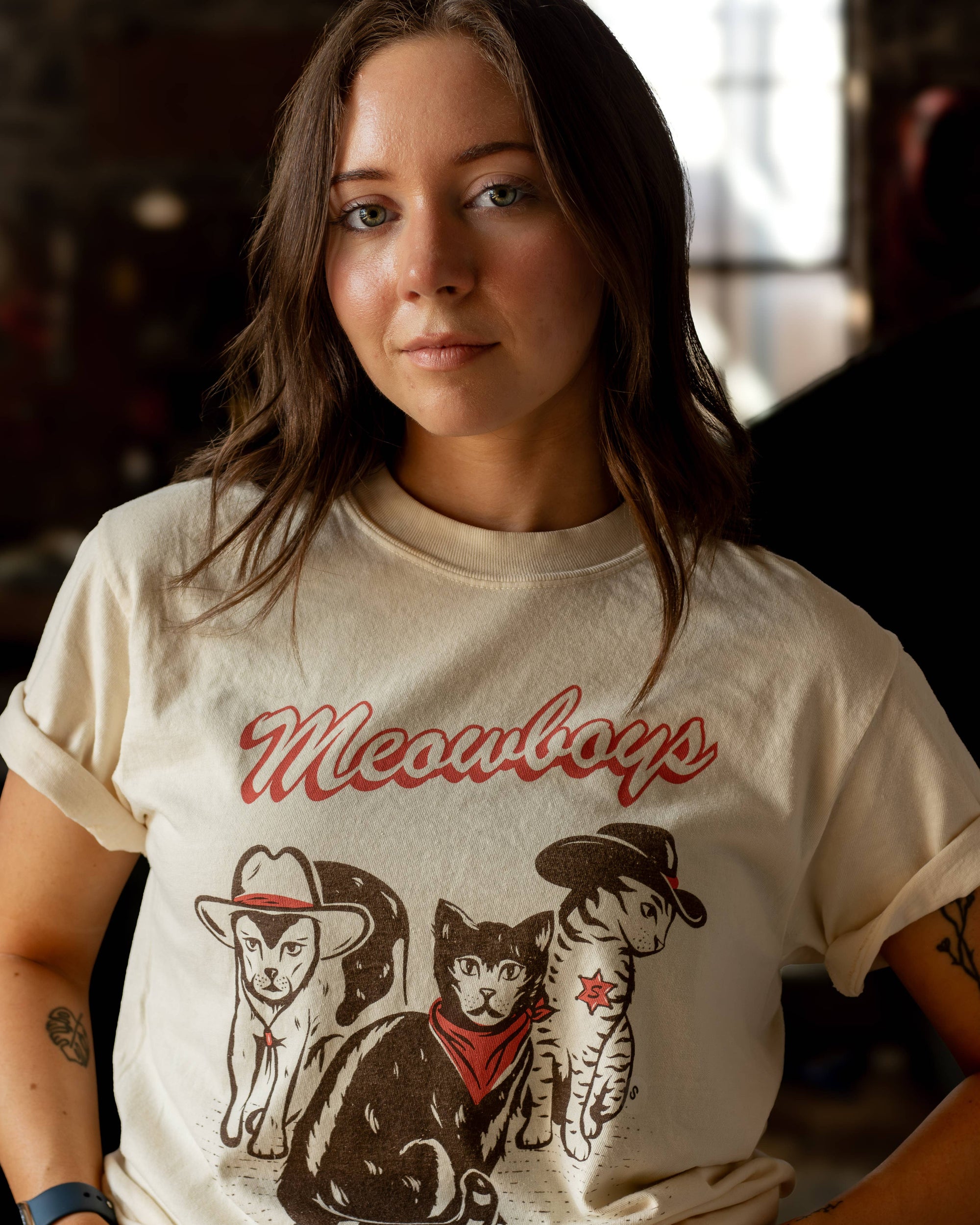 Shop Good - Meowboys Western Tee: Cream / S