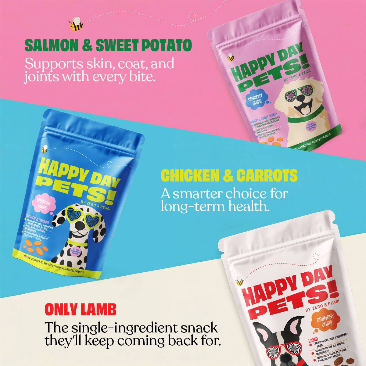 Happy Day Pets - Happy Day Pets Lamb Chips Dog Treats | 100% Lamb | 4 oz