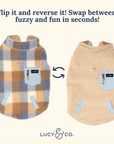 Lucy & Co. - Blue Check Reversible Teddy Vest