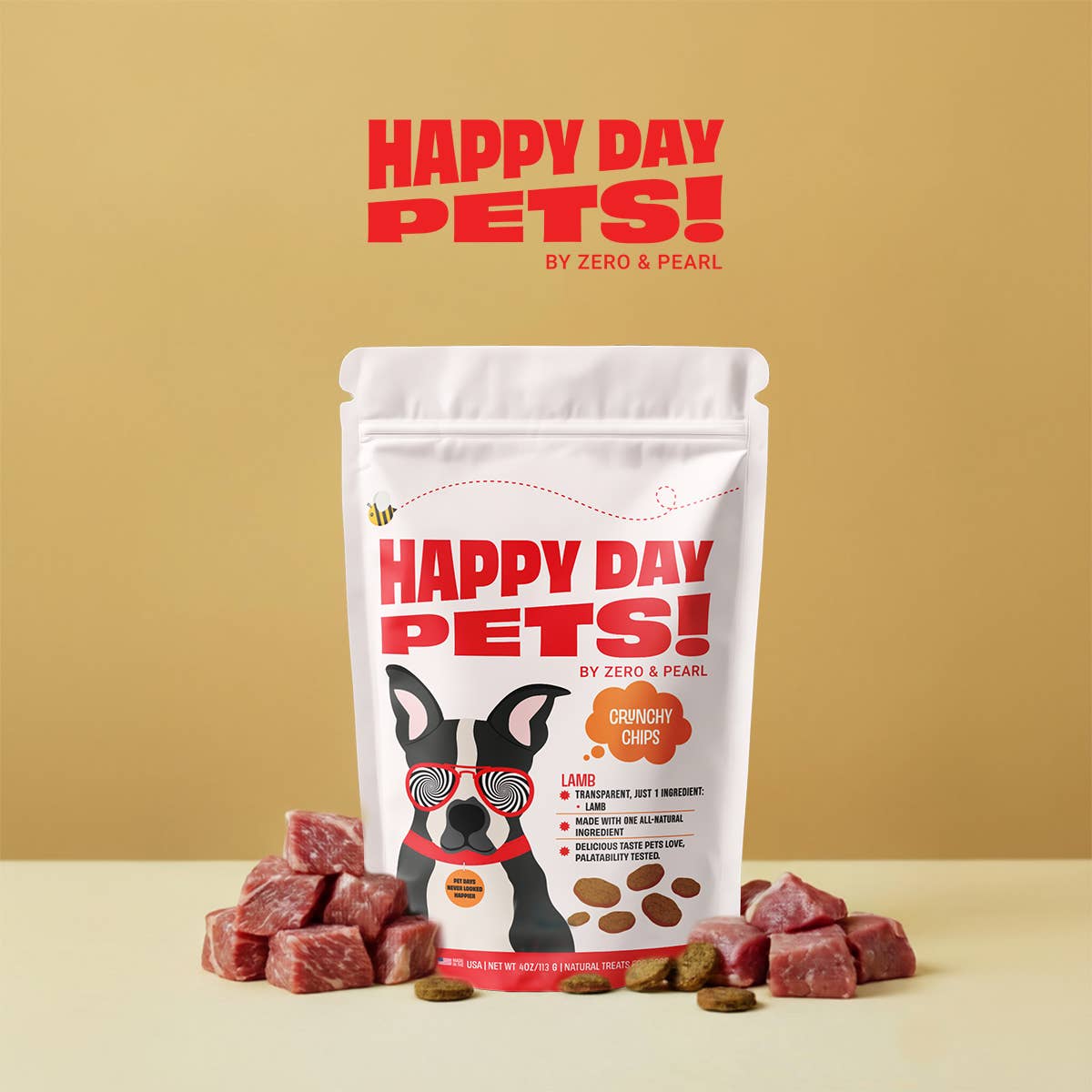 Happy Day Pets - Happy Day Pets Lamb Chips Dog Treats | 100% Lamb | 4 oz