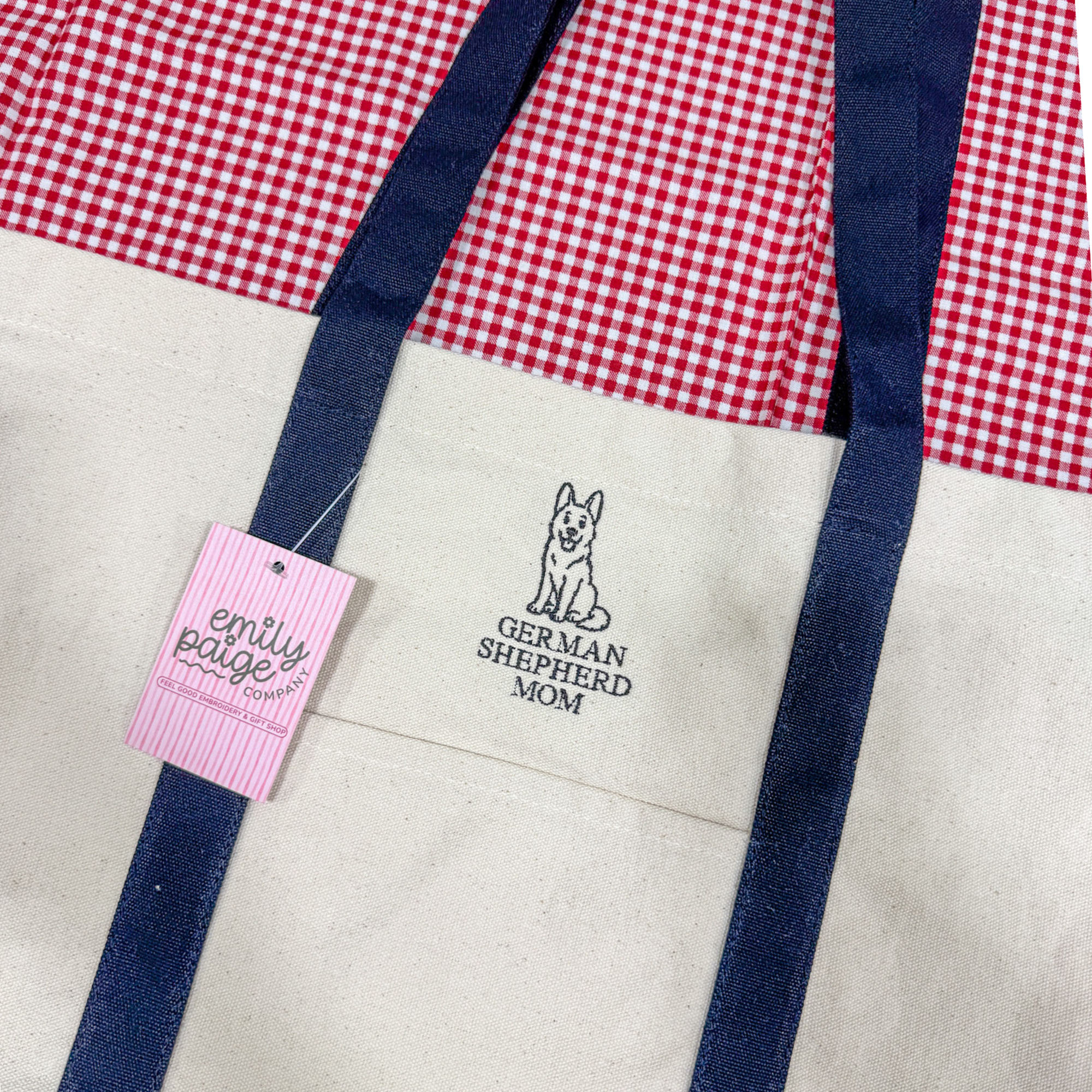 Emily Paige Company - German Shepherd Mom Embroidered Canvas Tote Bag