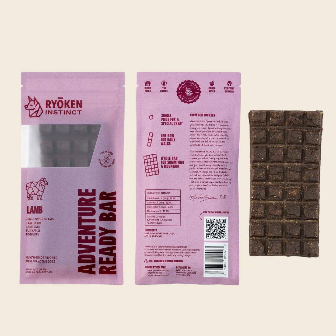 RYŌKEN INSTINCT - Lamb Treat &amp; Snack Bar for Active Dogs - Energy &amp; Recovery