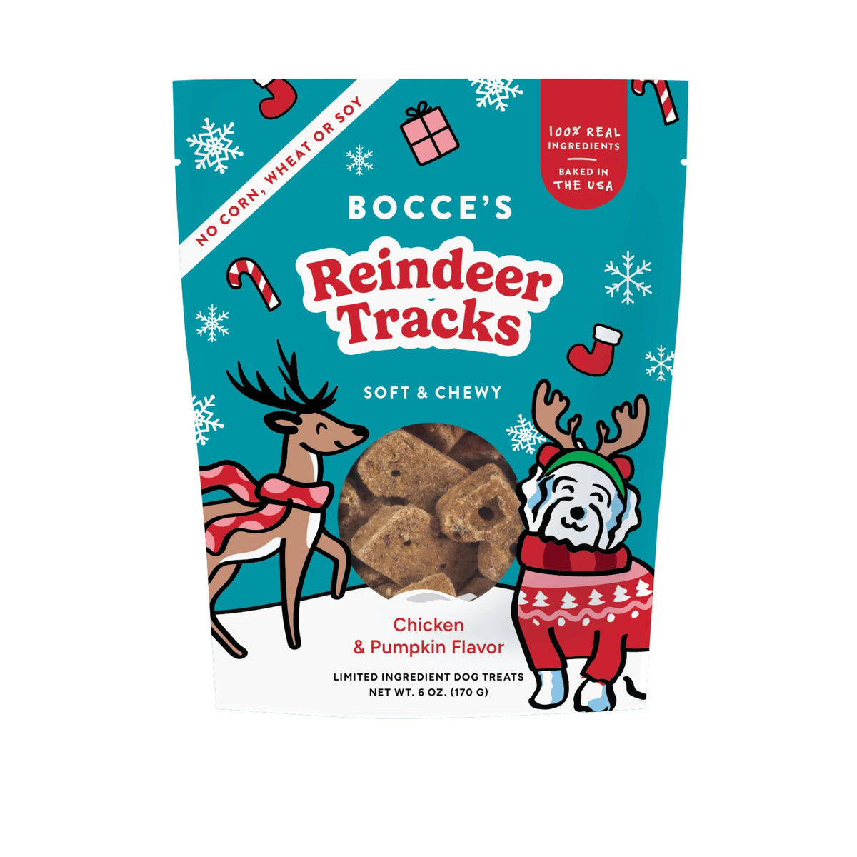 Pet Palette Distribution - Bocce's Bakery Reindeer Tracks Soft &amp; Chewy Dog Treats 6oz