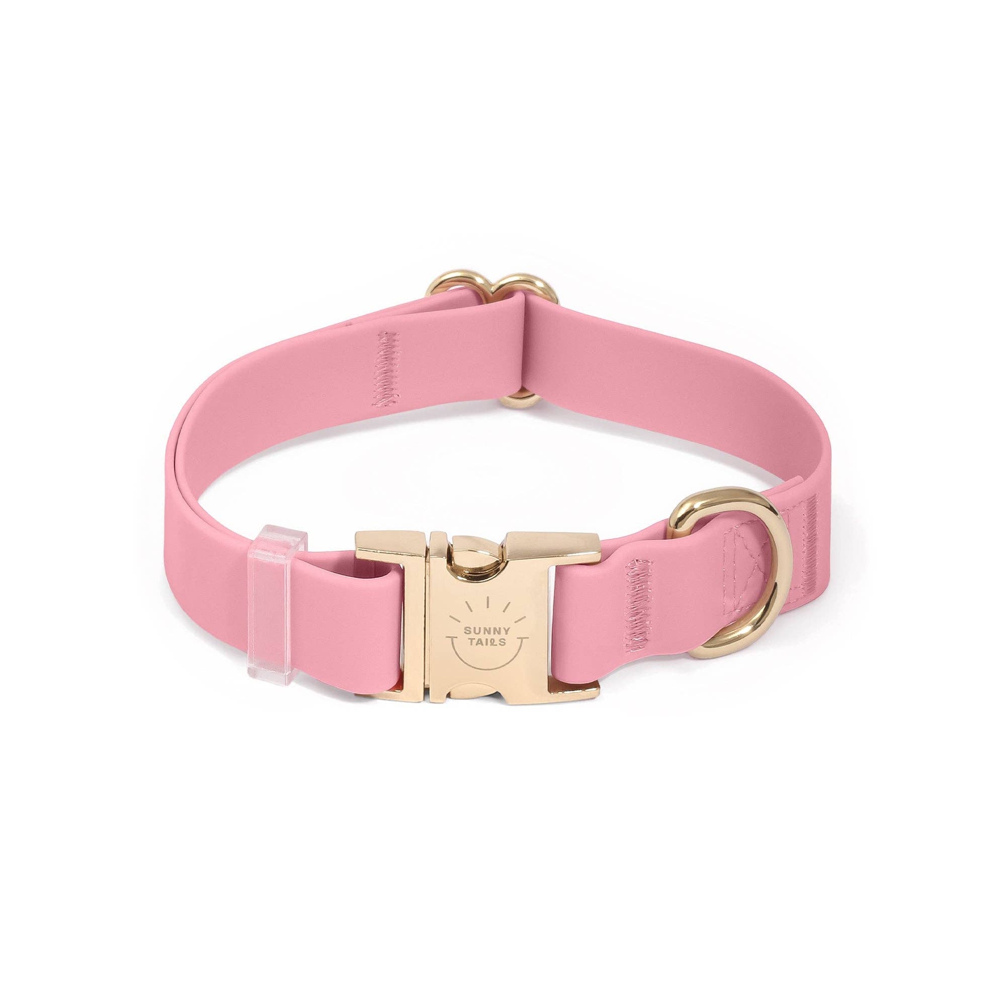 SUNNY TAILS - Perfect Pink Waterproof Dog Collar: LARGE