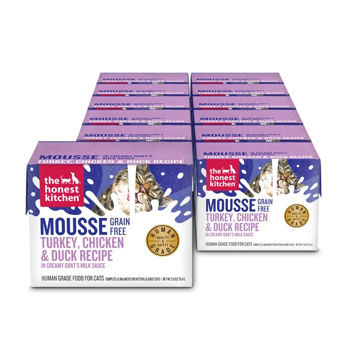 The Honest Kitchen Cat Grain Free Turkey, Chicken, &amp; Duck Mousse in Goat's Milk