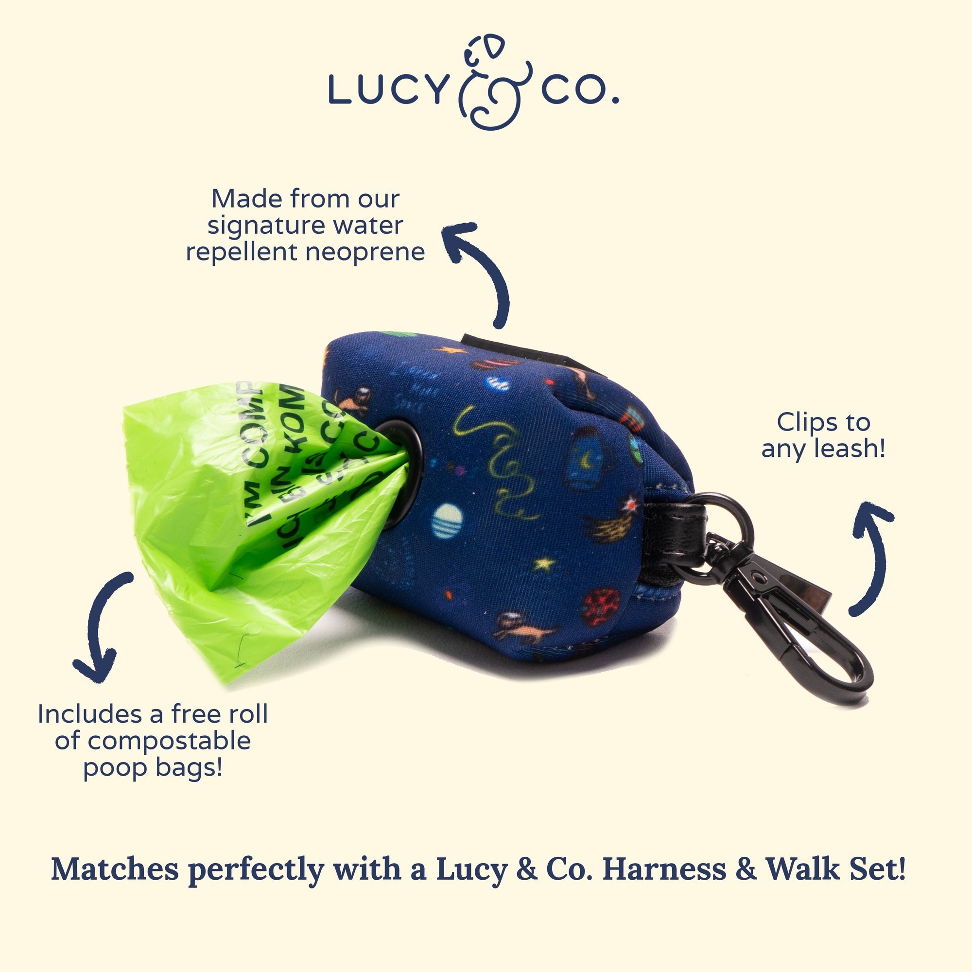 Lucy &amp; Co. - Space Doodle Poop Bag Holder