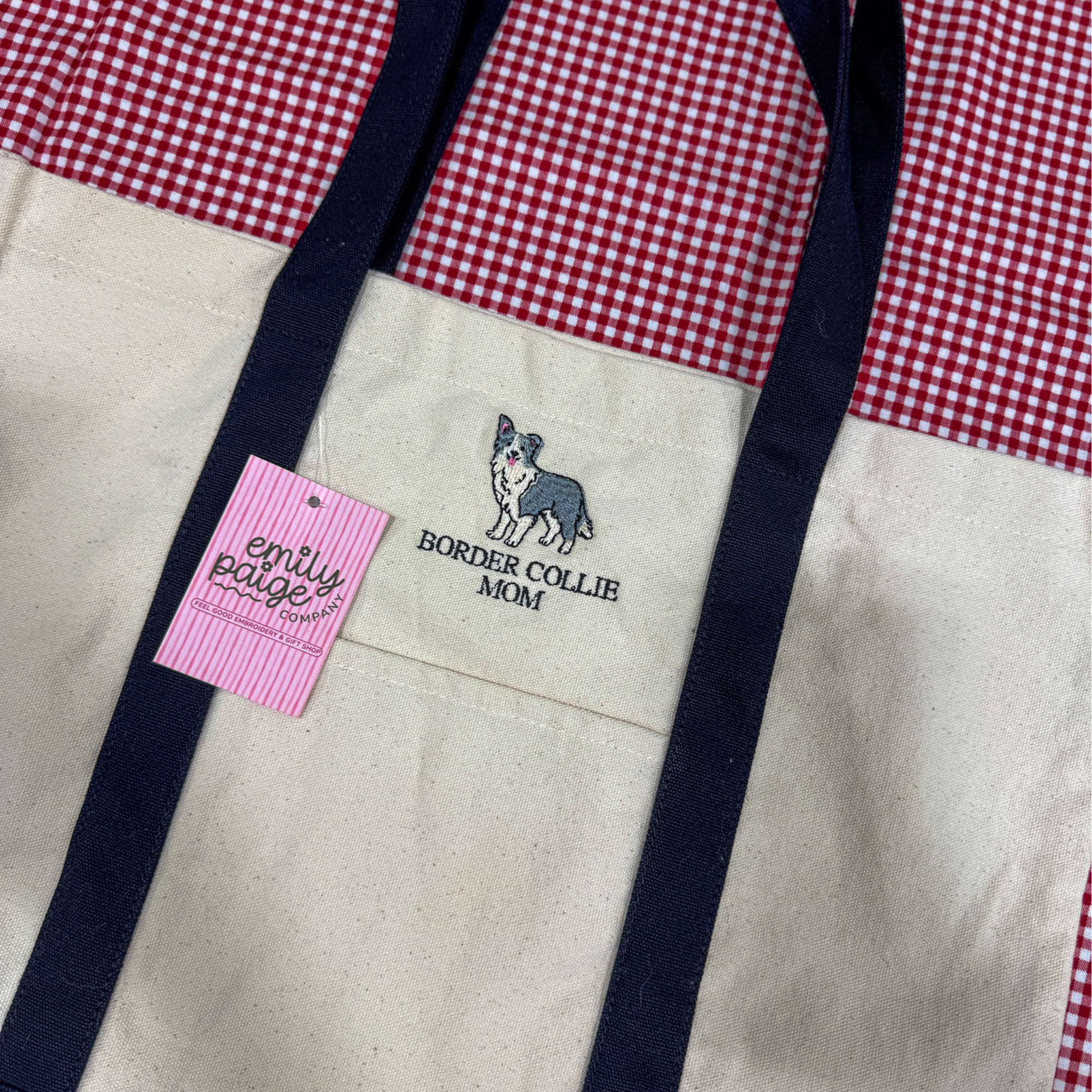 Emily Paige Company - Border Collie Embroidered Canvas Tote Bag