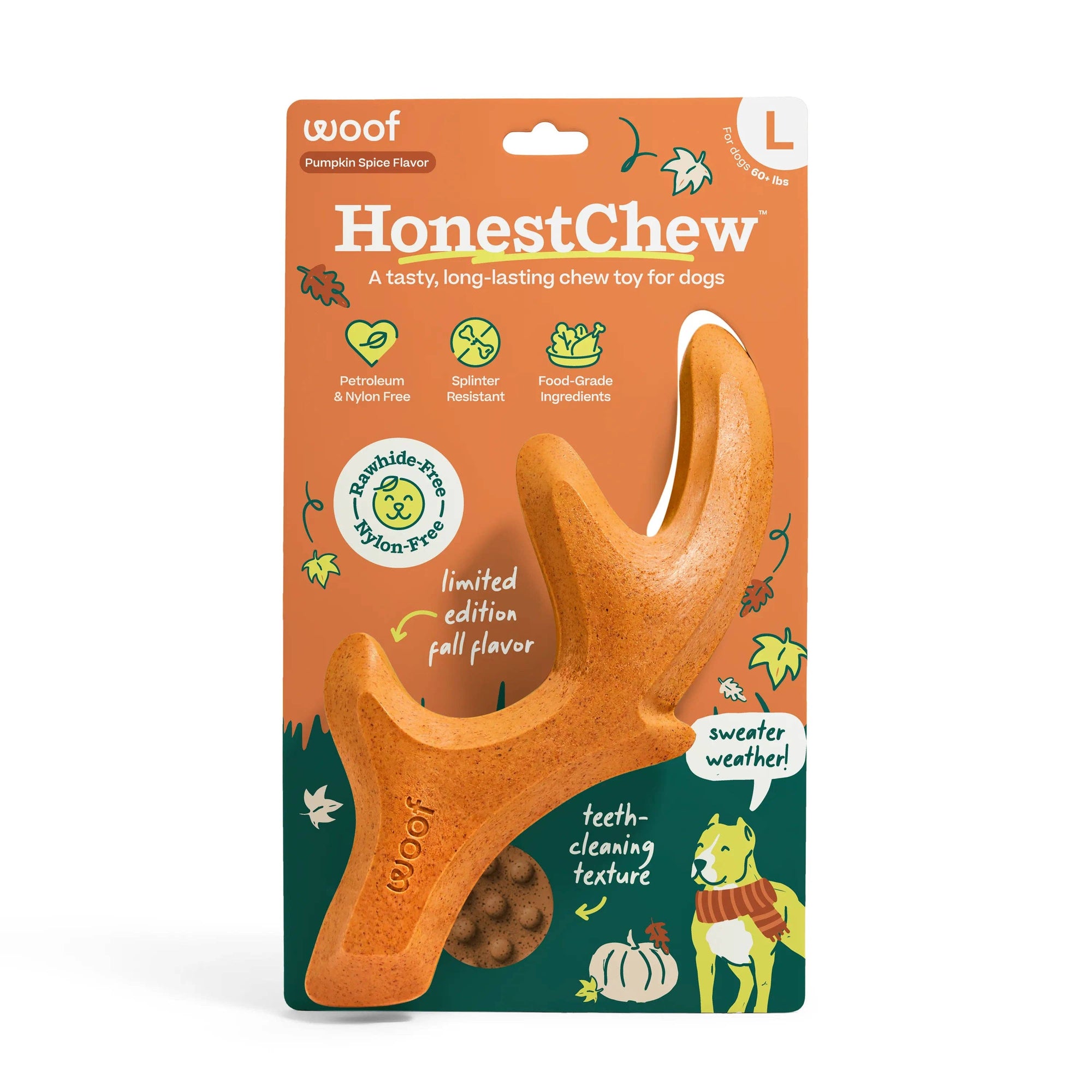 Pet Palette Distribution - WOOF Pumpkin Spice Honest Chew Antler Large