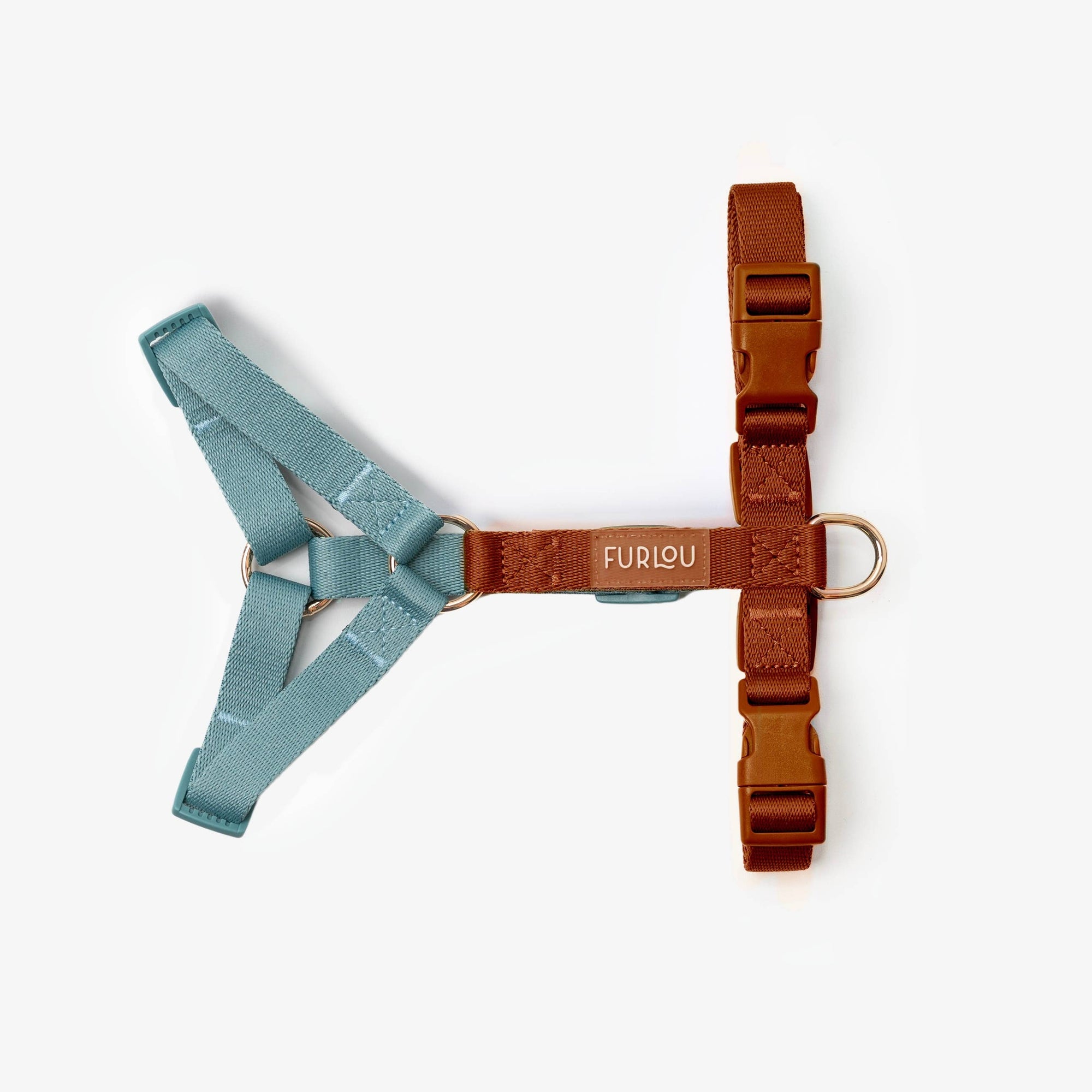 Furlou - 'Blue and Clay' - Strap Dog Harness