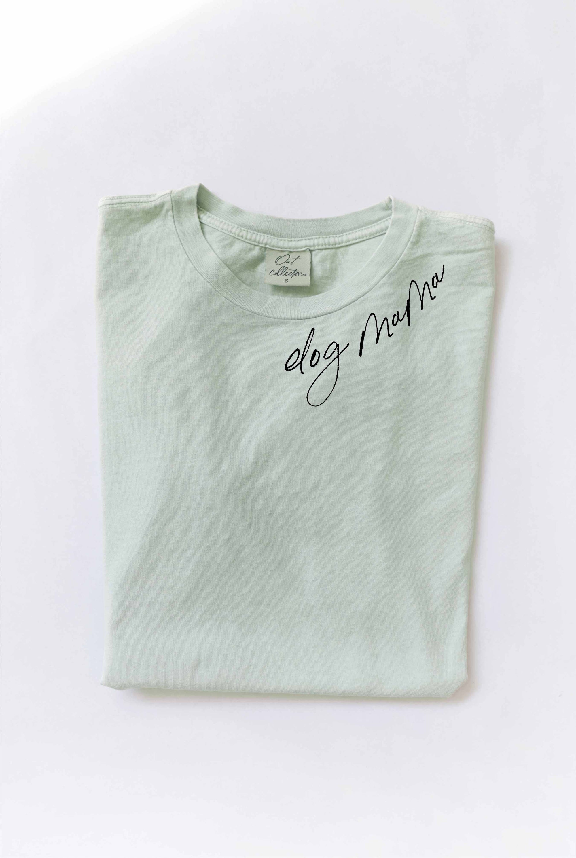 OAT COLLECTIVE - DOG MAMA Mineral Washed Graphic Top: CREAM / S