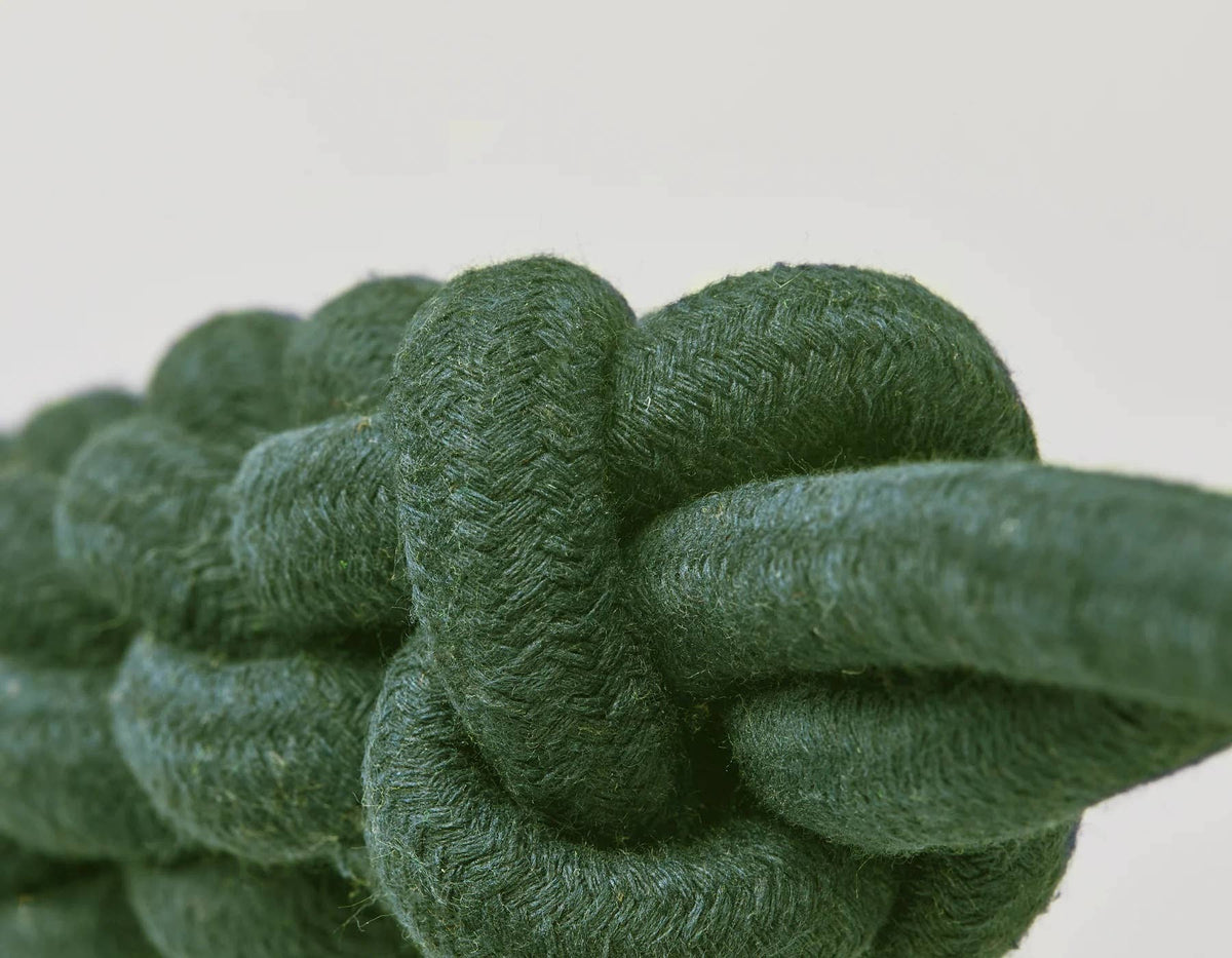 Jax &amp; Bones Top Tugger Rope Knot Dog Toy Olive 11"
