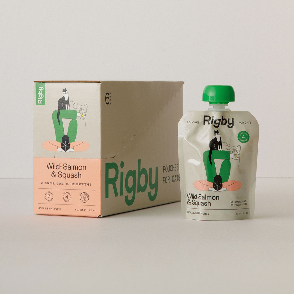 Rigby - Rigby Essential Cat Treats, Salmon &amp; Squash Lickable Pouch