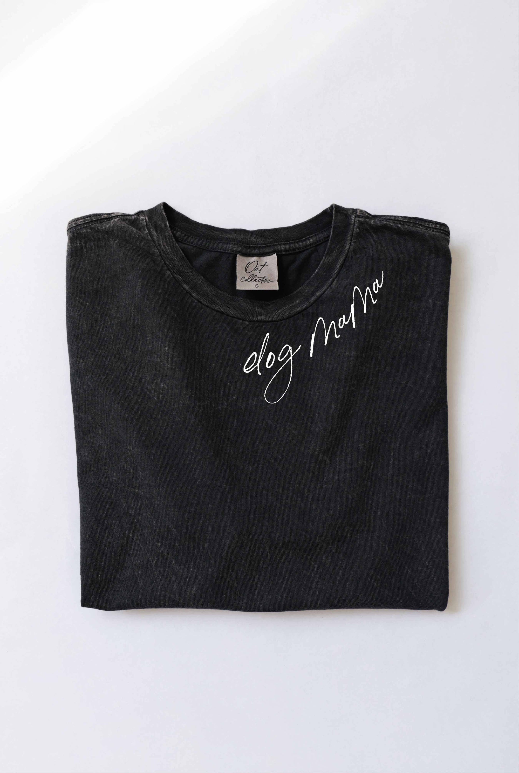 OAT COLLECTIVE - DOG MAMA Mineral Washed Graphic Top: CREAM / S