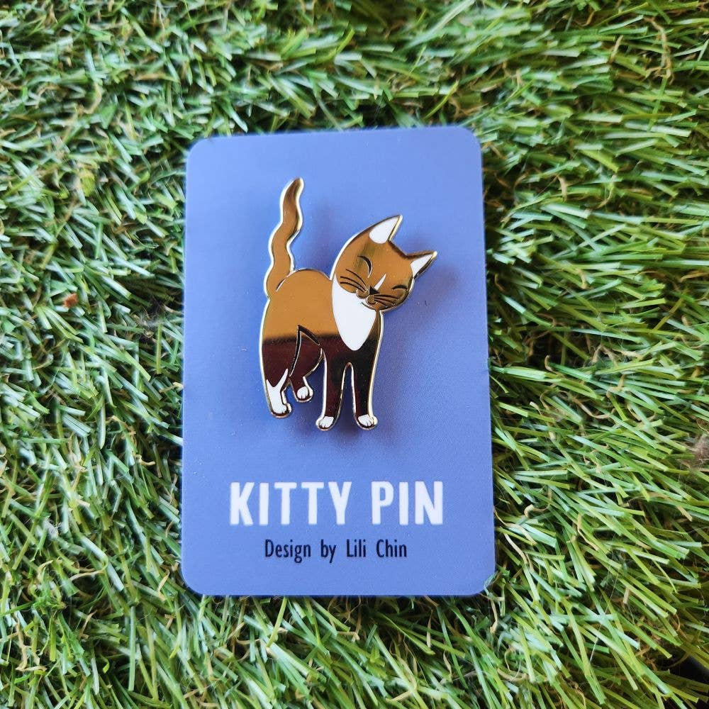 Lili Chin Art - "Friendly Tail"  KITTY PIN