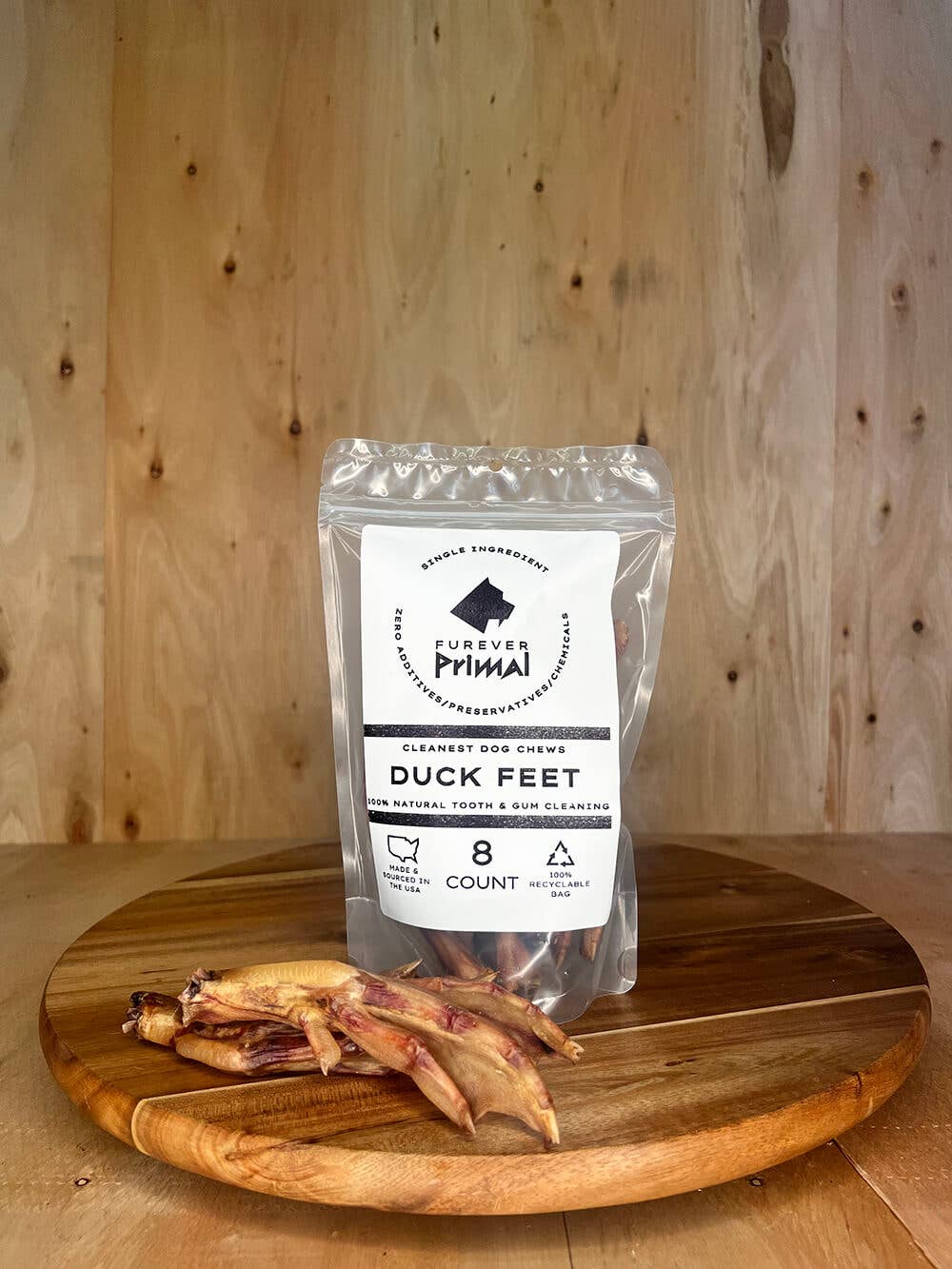 Furever Primal - Bagged Dog Chew: Duck Feet - Natural Single Ingredient: 4 pack