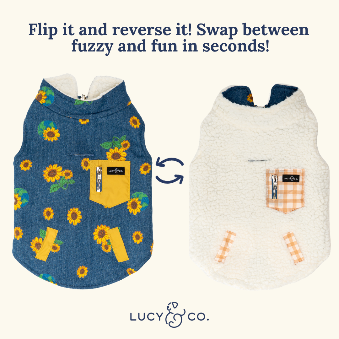 Lucy &amp; Co. - Sunflower Power Reversible Teddy Vest