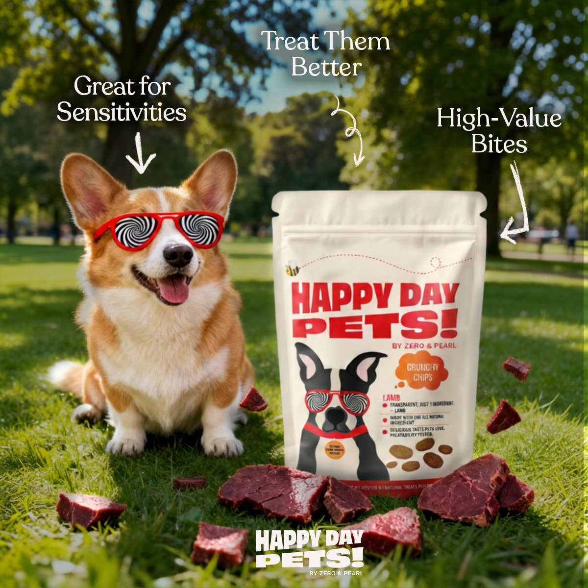 Happy Day Pets - Happy Day Pets Lamb Chips Dog Treats | 100% Lamb | 4 oz