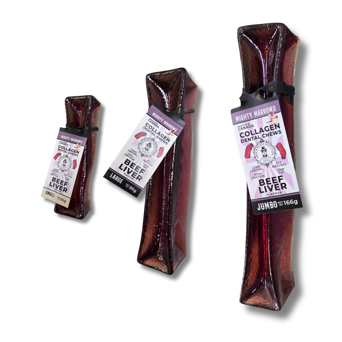 Wag &amp; Bright Supply Co. - Mighty Marrows Collagen Dental Chew - Beef Liver - 3 Sizes: Large
