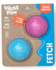 West Paw - Boundr® 2-Pack Dog Toy Ball for Play, Chew, and Fetch: Glow