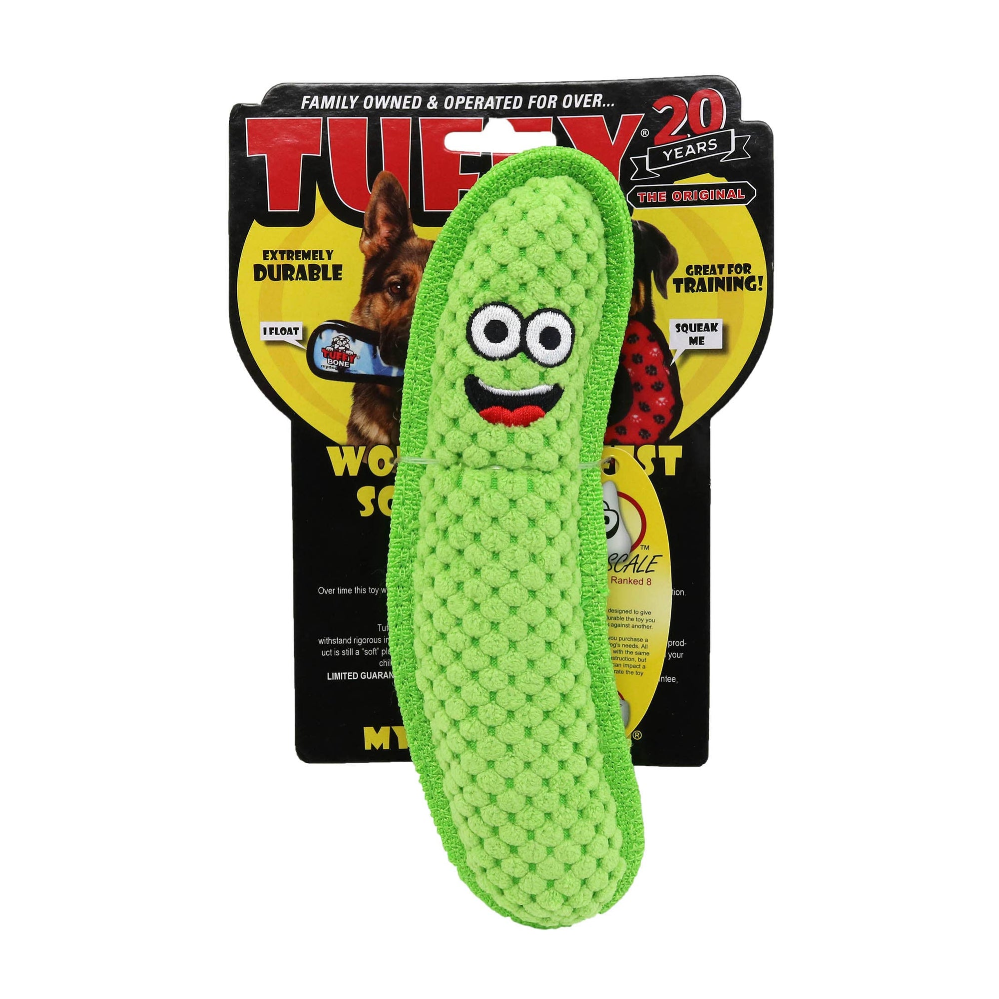 Tuffy Dog Toys - VIP Products - Tuffy Funny Food Pickle, Durable, Squeaky Dog Toy
