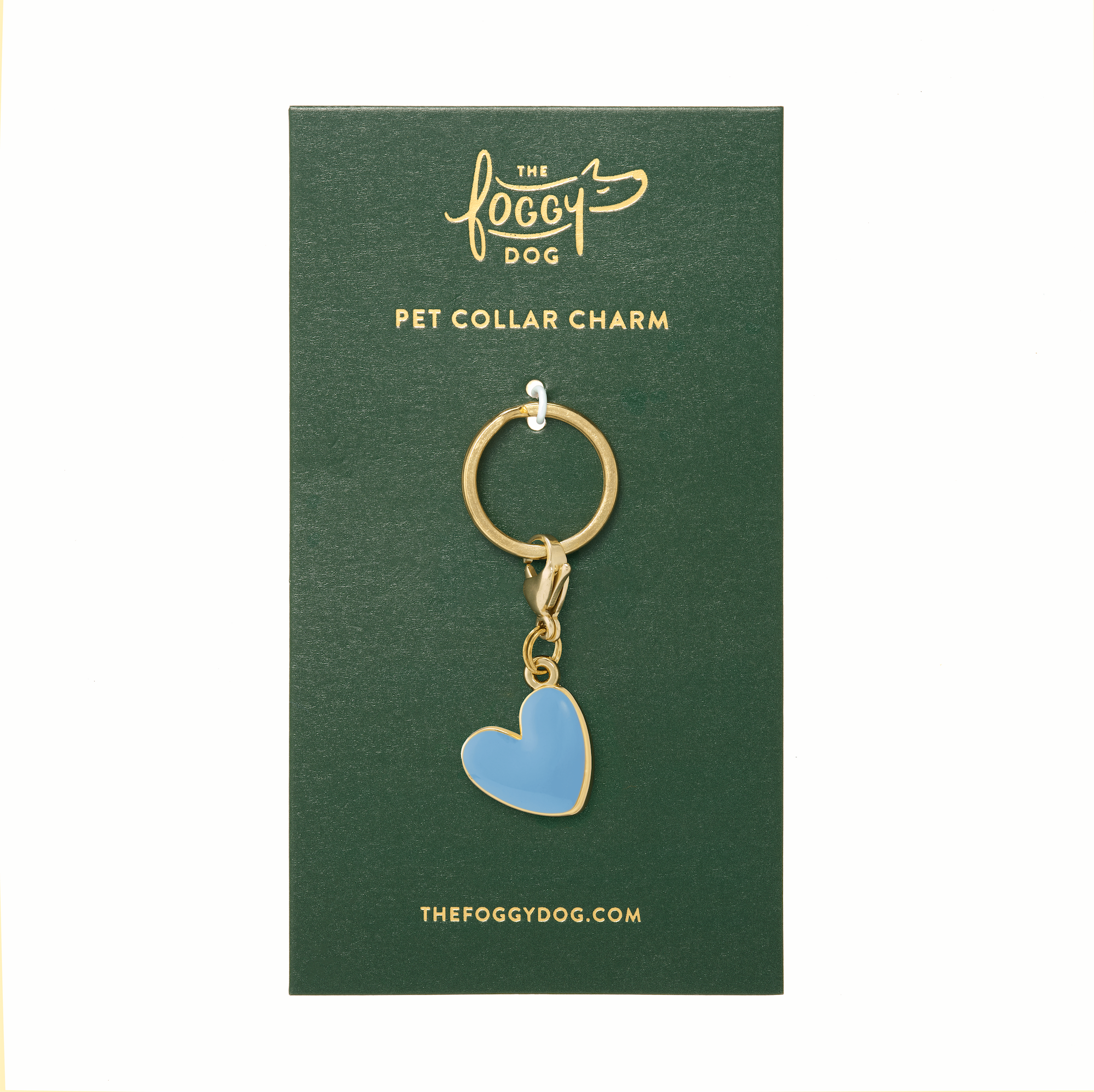The Foggy Dog - Blue Heart Collar Charm: Charm Only
