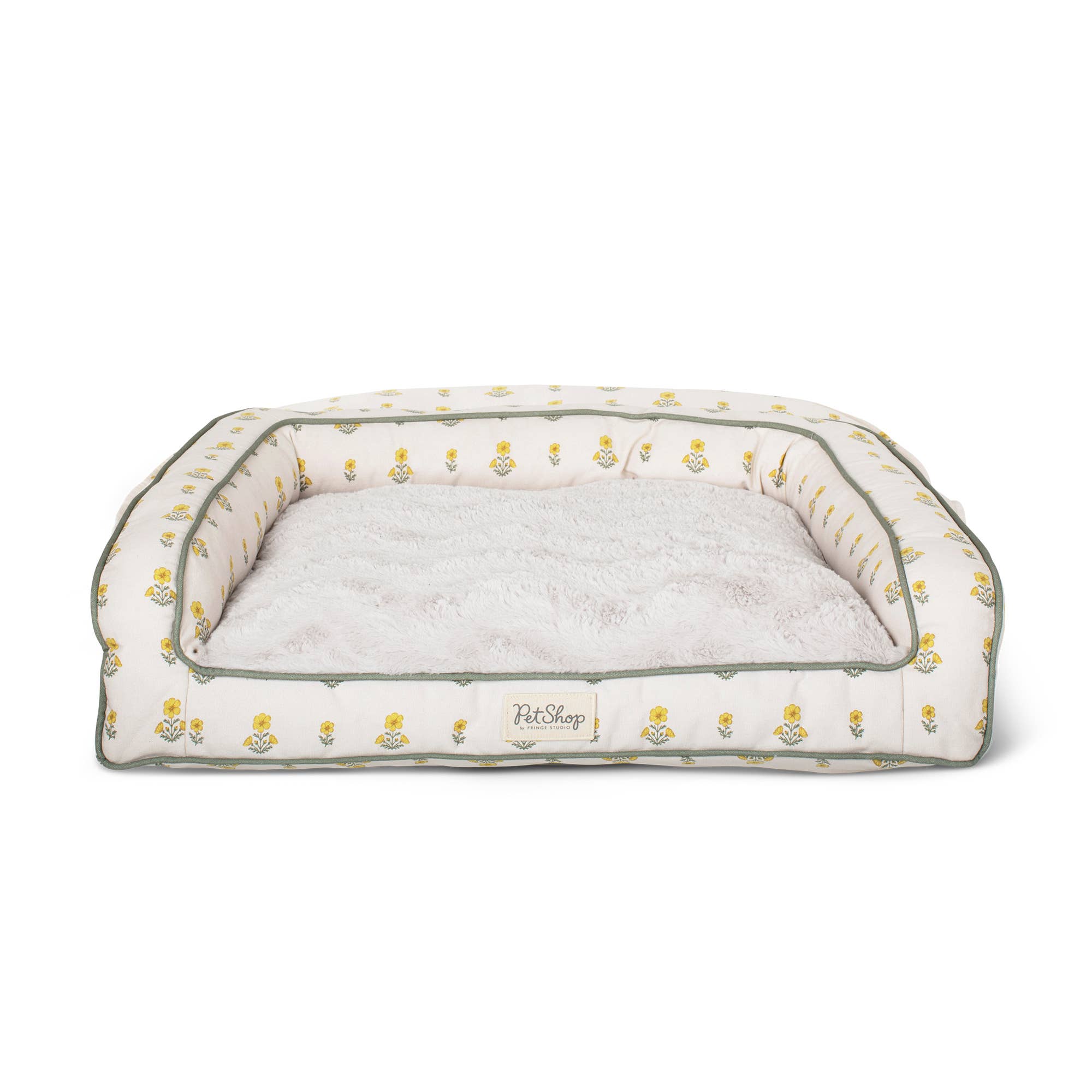 Petshop by Fringe Studio - BLOCK PRINT MARIGOLD MEDIUM COUCH PET BED
