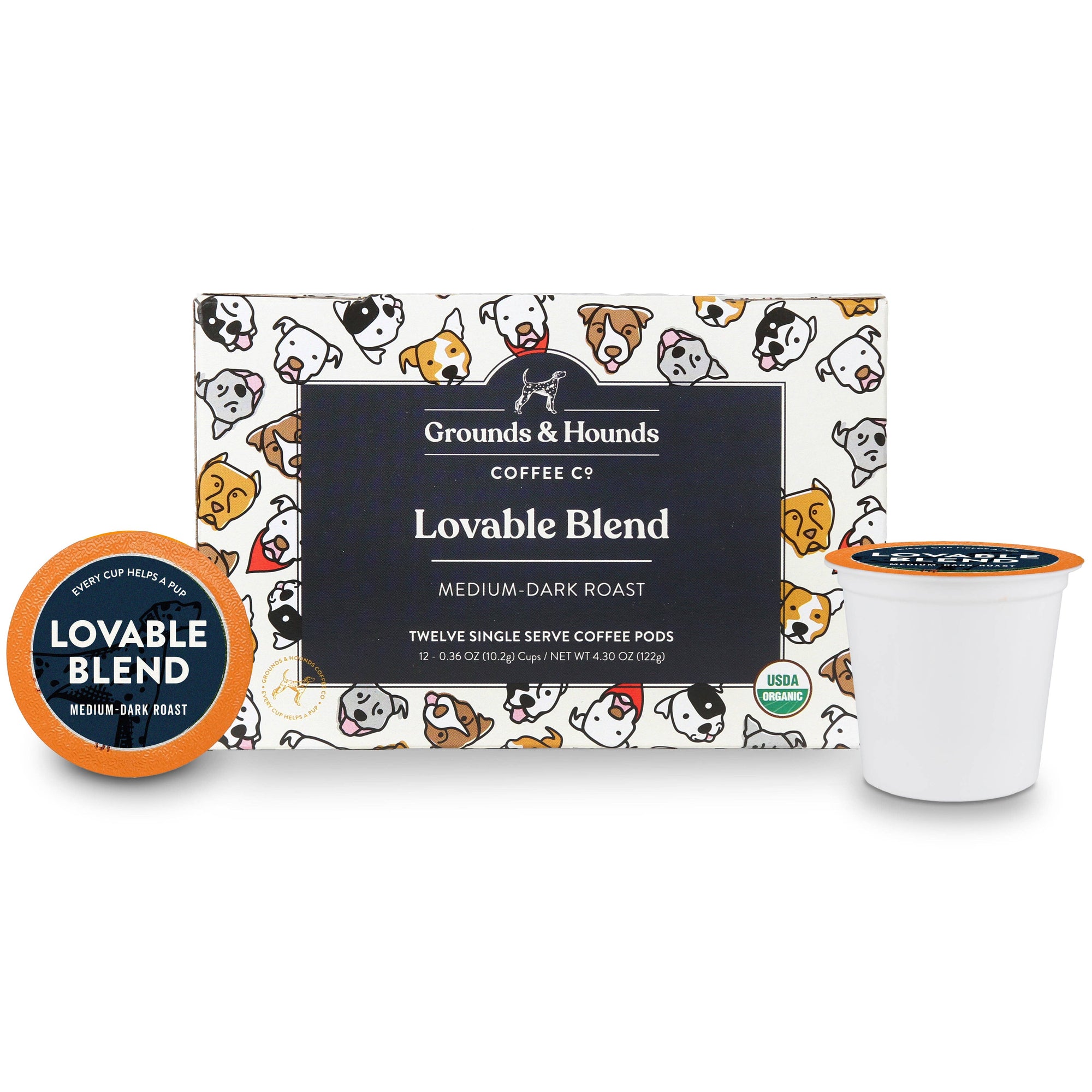 Grounds &amp; Hounds Coffee Co. - Lovable Blend Single Serve Coffee Pods