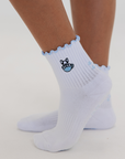 Almla Active - French Bulldog Embroidered Pilates Socks Frenchie Paw Grips