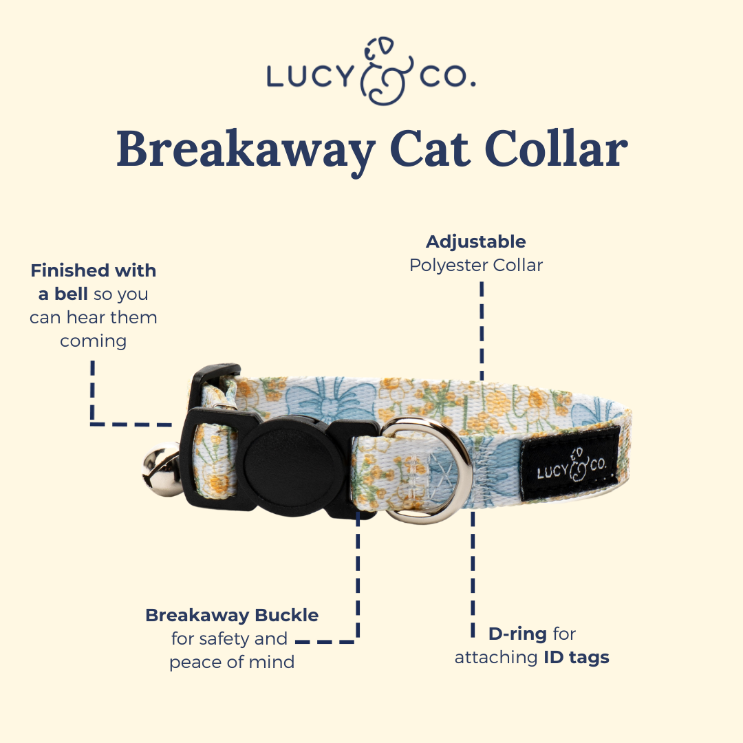 Lucy &amp; Co. - Sunshine and Daffodils Breakaway Cat Collar: L