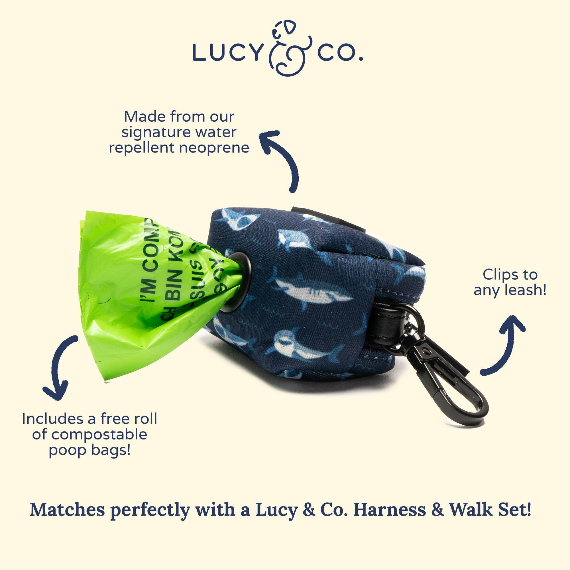 Lucy &amp; Co. - Shark Attack Poop Bag Holder