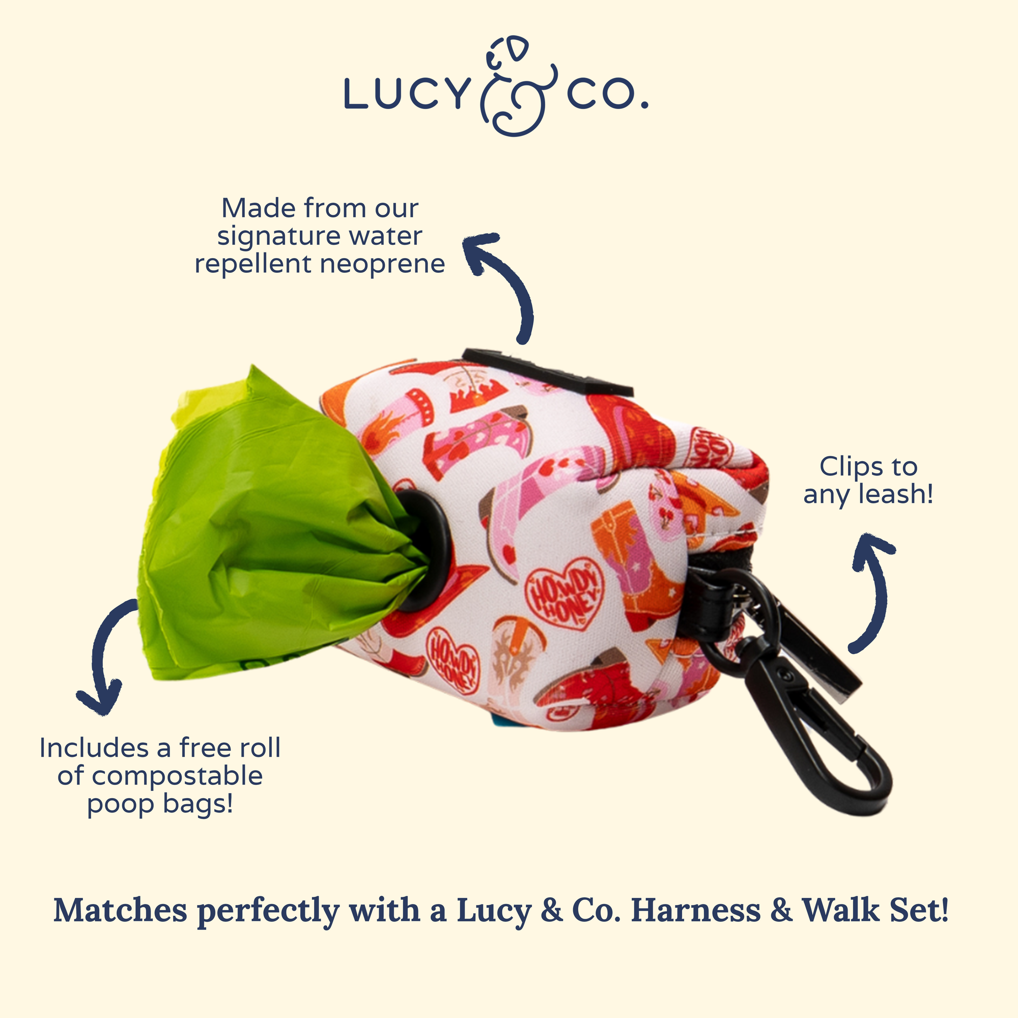 Lucy &amp; Co. - Howdy, Honey Poop Bag Holder: Default Title