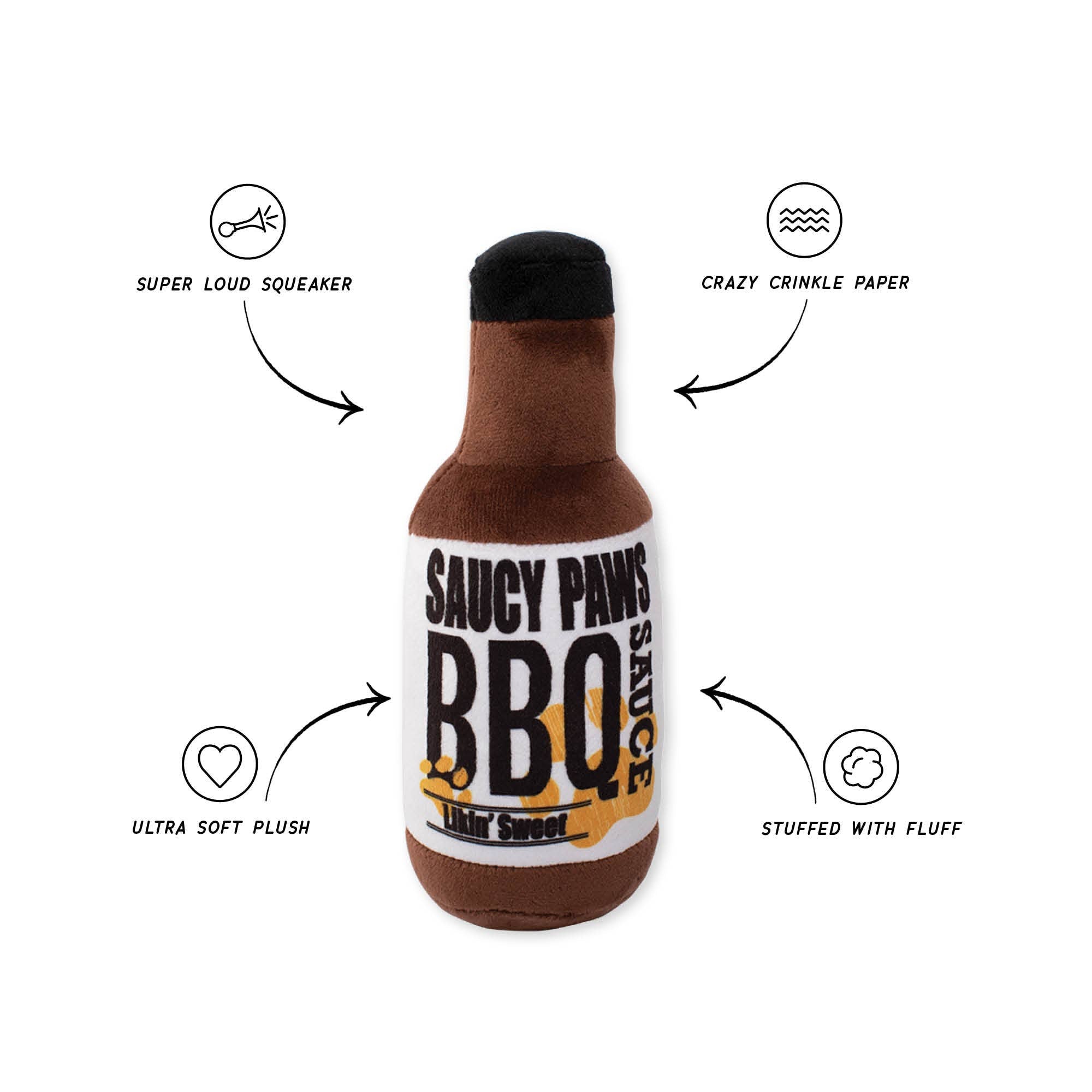 Wagsdale - Saucy Paws Bbq Sauce Plush Dog Toy