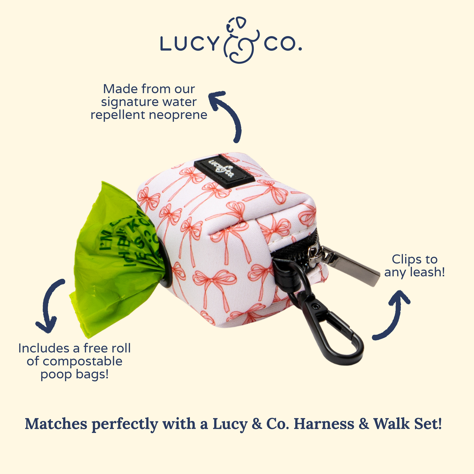 Lucy &amp; Co. - Take a Bow Poop Bag Holder: Default Title