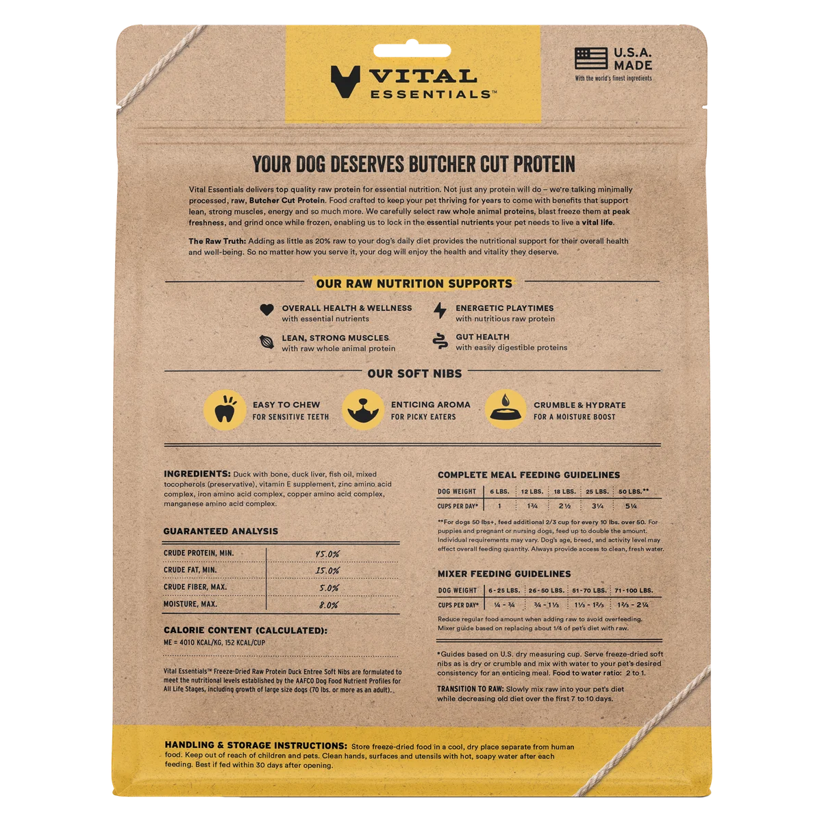 Vital Essentials Freeze-Dried Raw Duck Soft Nibs Entree - 14oz