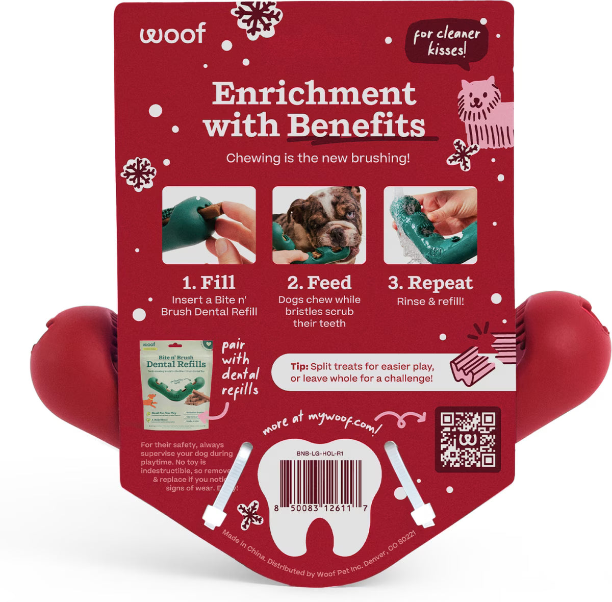Woof Limited Edition Bite-n-Brush Dental Toy