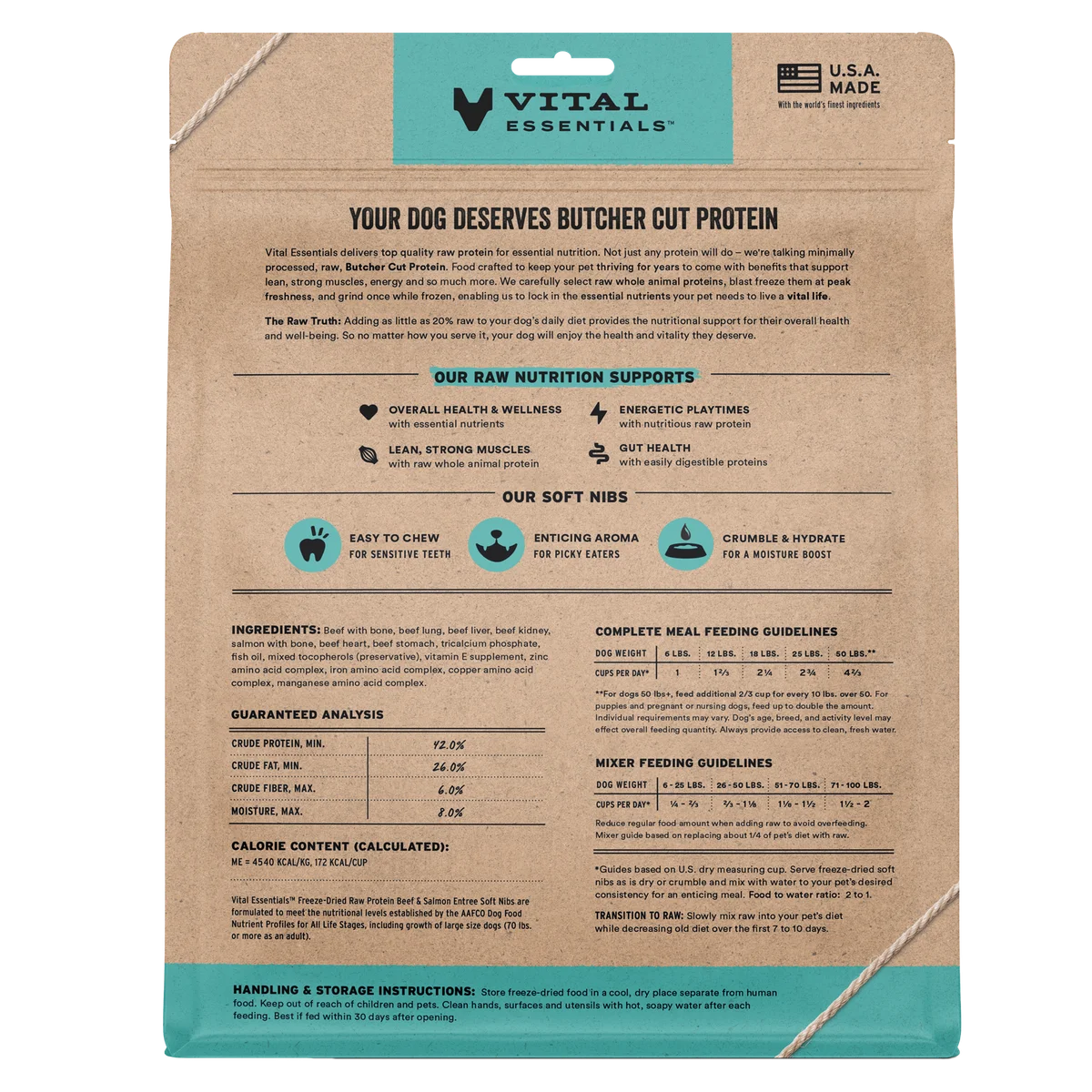 Vital Essentials Freeze-Dried Raw Salmon and Beef Soft Nibs Entree