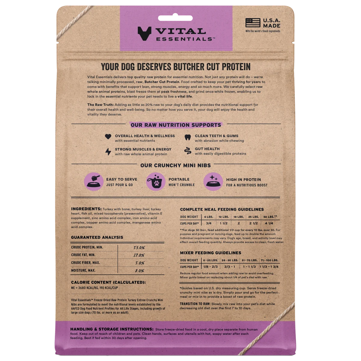 Vital Essentials Freeze-Dried Turkey Crunchy Mini Nibs